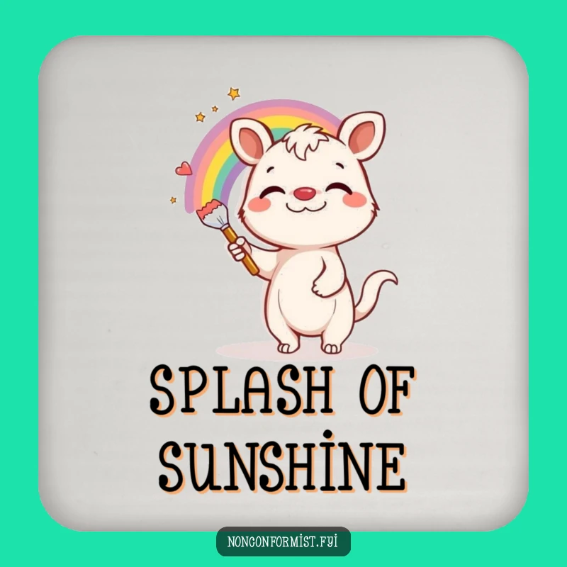 Funny Rainbow Animal Coaster: Protect Surfaces with Hilarious Art and Gifts