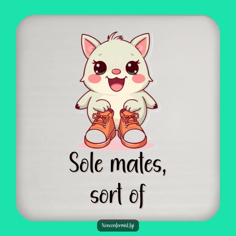 Funny Shoe Swap Coaster: Quirky Creature Drink Protection, Humorous Gift