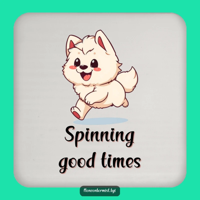 Funny Tail Guard Coaster: Playful Dog Character Drink Protection, Humorous Gift