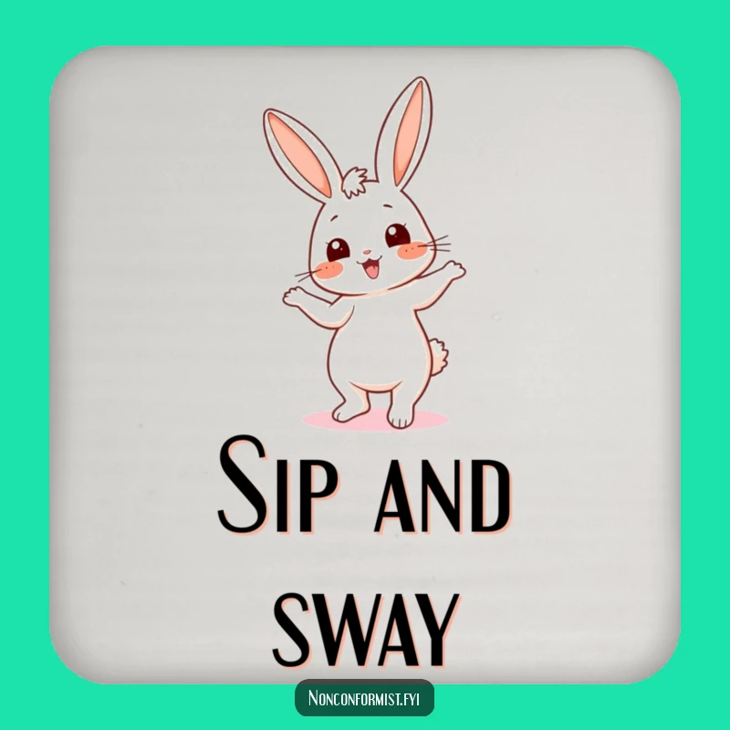 Funny Bunny Dance Coaster - Giggle-Inducing Gift for Drink Lovers