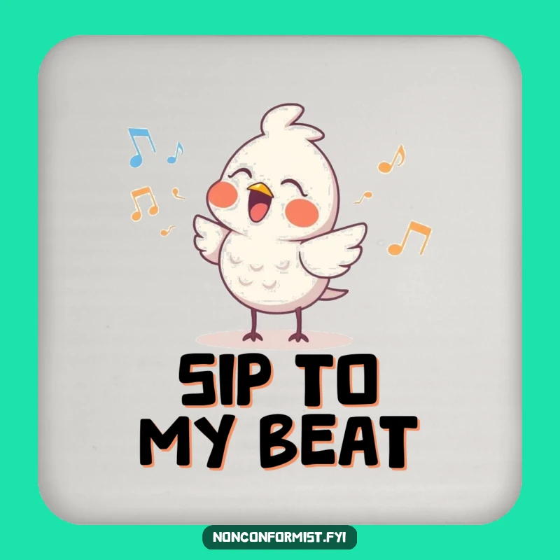 Funny Cute Bird Drink Coaster: Protect Surfaces with Rhythm - Humorous Set