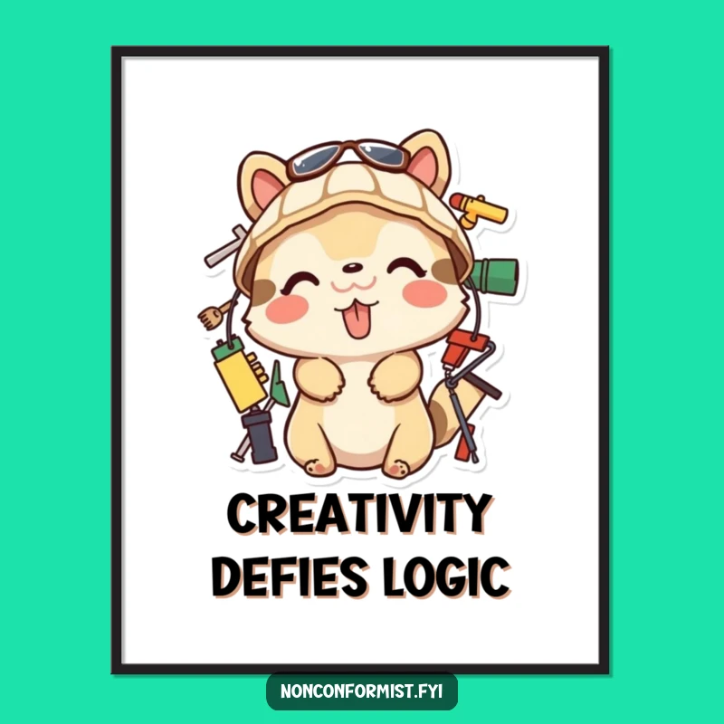 Funny Tongue-Out Builder Poster: Decorate with Playful Art, Perfect Funny Gift