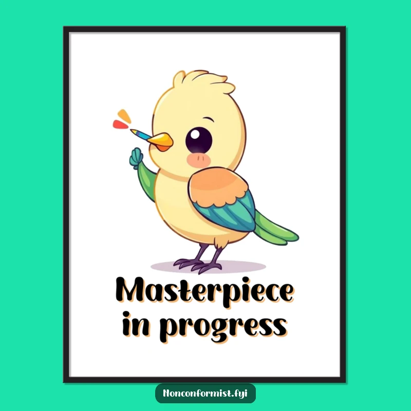 Funny Bird Poster: Creative Art Print, Hilarious Decor Gift!