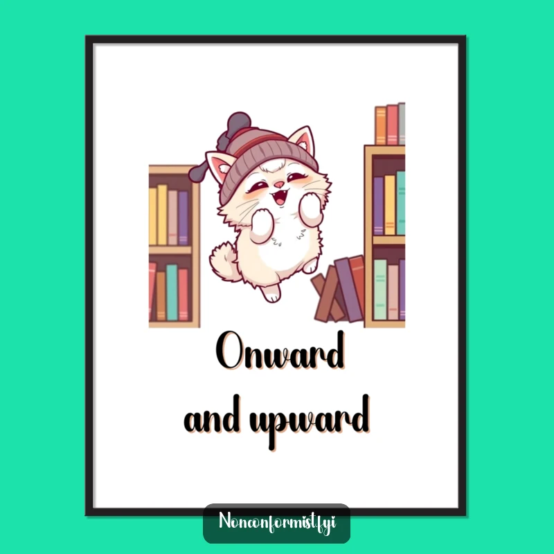 Funny Propeller Cat Poster: Hilarious Feline Ambition for Your Walls, Great Gift