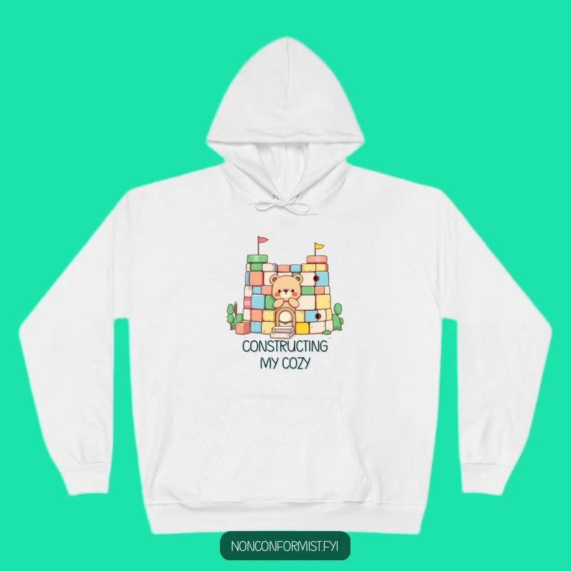 Funny Little Bear Hoodie: Cozy Fort Building Vibes - Great Hilarious Gift