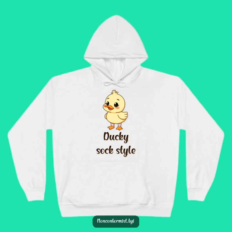 Funny Duck Mismatched Socks Hoodie: Cozy Up with Goofy Charm
