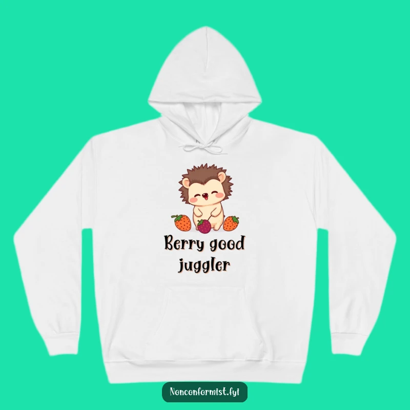 Funny Juggling Hedgehog Hoodie: Wiggle Berry Sweatshirt, Cozy Gift