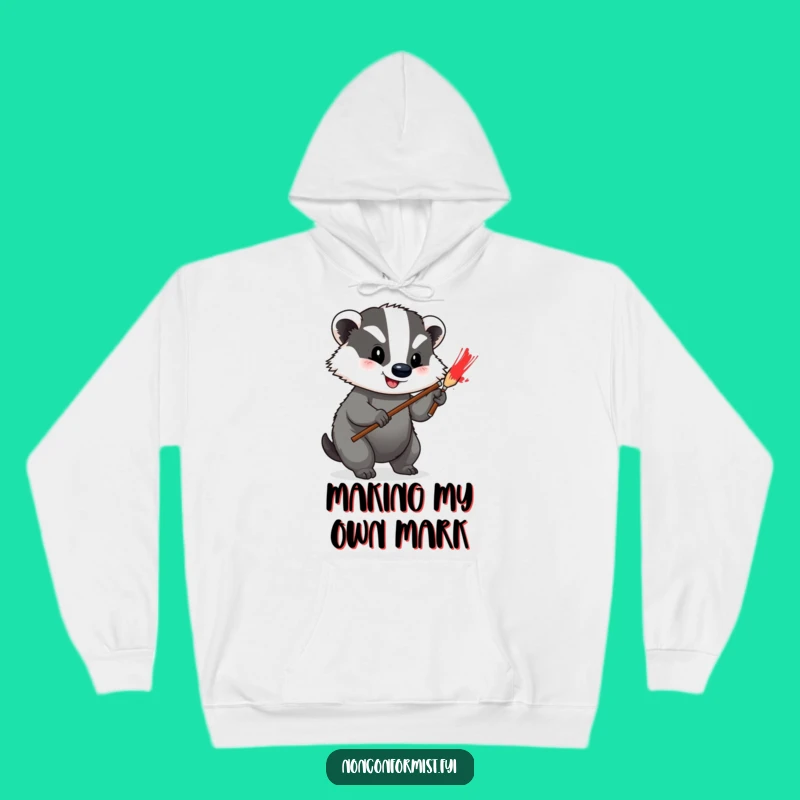 Funny Badger Artist Hoodie: Cozy Creativity Funny Gift