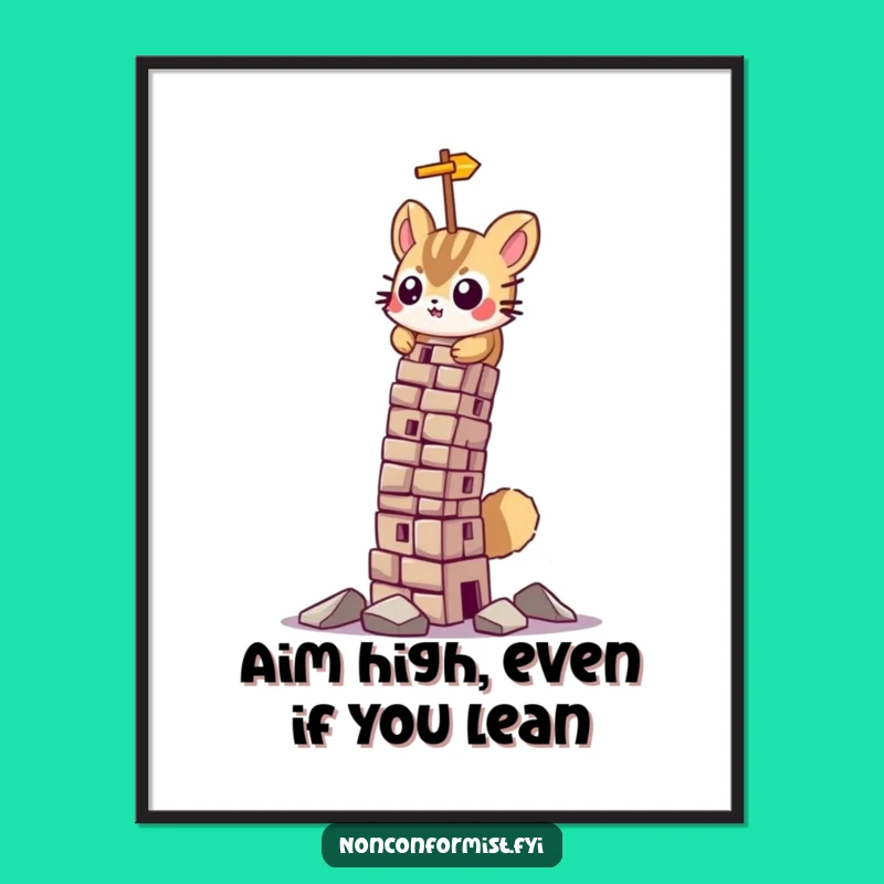 Free Printable Wall Art: Determined Animal's Leaning Tower of Fun!