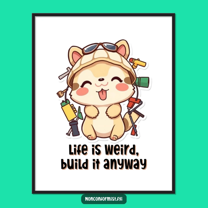 Free Printable Wall Art: Playful Animal Builder, Humorous Downloadable Art for a Whimsical Space