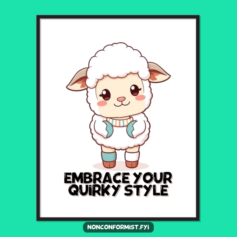 Free Printable Wall Art: Sassy Sheep Mismatched Sock, Downloadable Art for Quirky and Fun Spaces!
