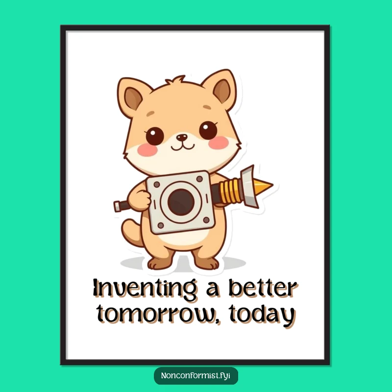 Free Printable Wall Art: Quirky Animal's Inventive Spirit for Your Walls!