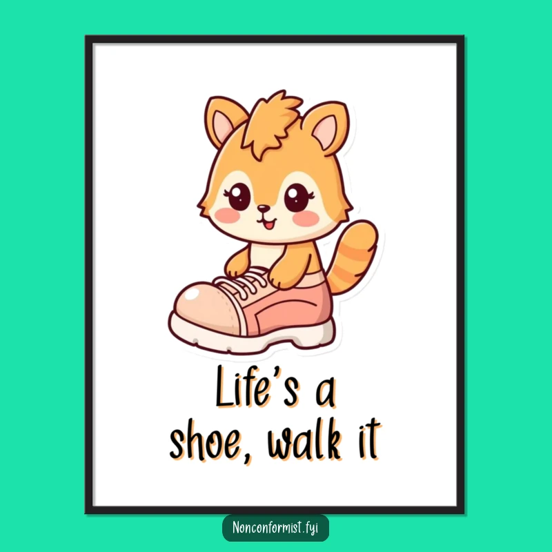 Free Printable Wall Art: Quirky Animal's Single Shoe Style!