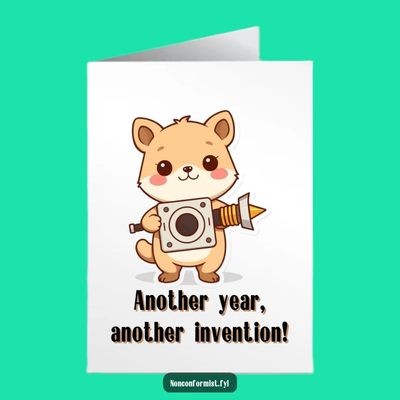 Funny Free Printable Birthday Card: Inventive Animal's Wild Creation for Laughs!