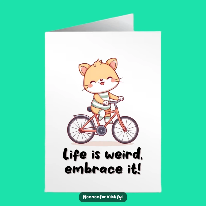 Free Printable Birthday Card: Funny Animal Rides Backwards, Celebrating Your Day!