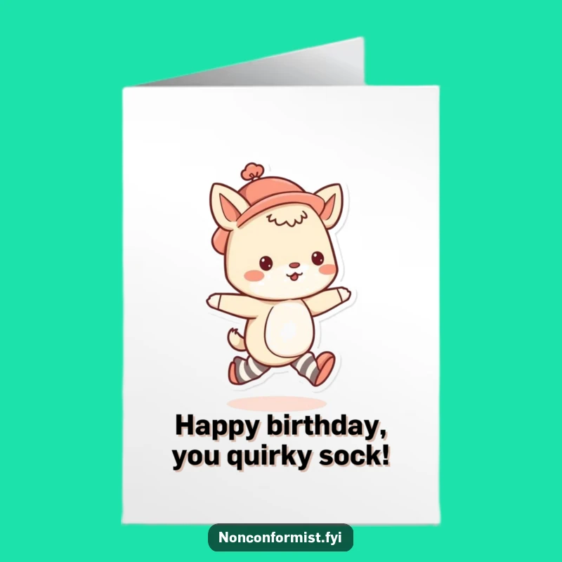 Free Printable Animal Birthday Card: Quirky character, perfect funny downloadable gift for a fun celebration.