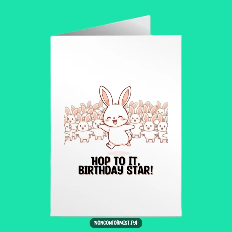 Free Printable Rabbit Birthday Card: Unique Journey, Funny Downloadable Greeting