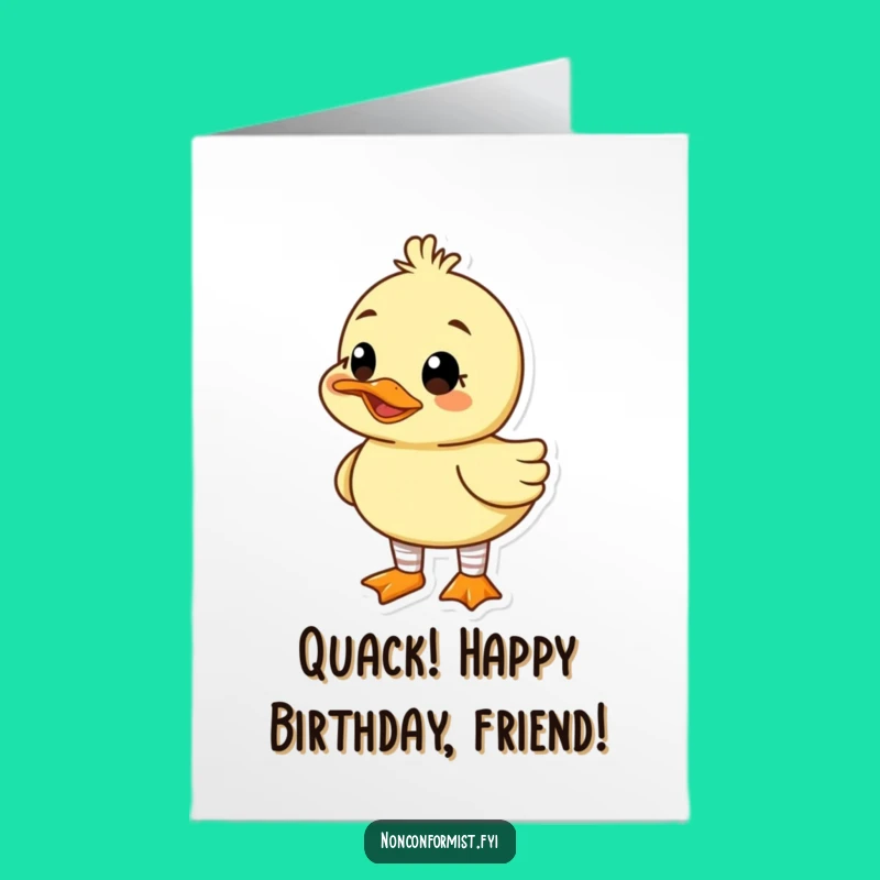 Free Printable Birthday Card: Goofy Duck in Mismatched Socks