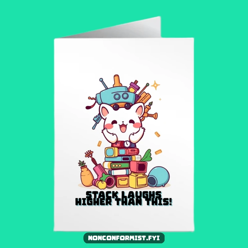 Free Printable Funny Birthday Card: Wobbly Tower Animal for a Hilarious DIY Gift