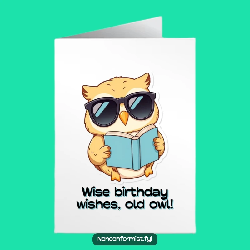 Free Printable Funny Owl Birthday Card: Upside Down Reader Downloadable Greeting