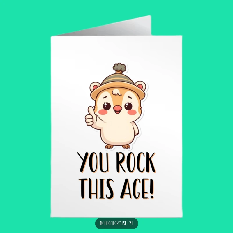 Free Printable Birthday Card: Comical Creature Thumbs Up for a Funny DIY Gift