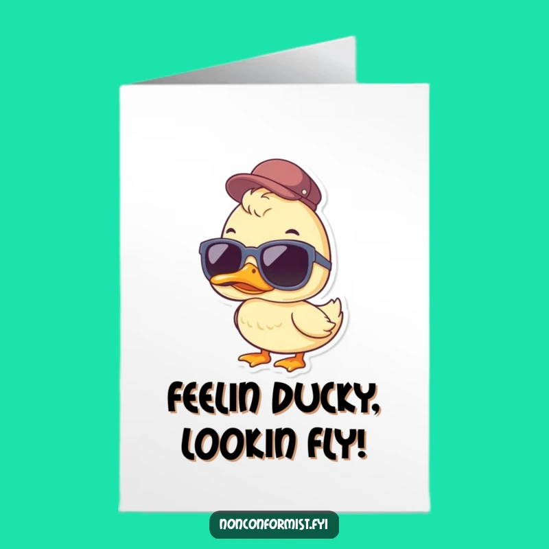 Free Printable Congrats Card: Chill Duck Success, Funny Downloadable