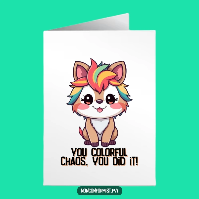 Free Printable Congrats Card: Colorful Animal Vibes for Big Achievements!