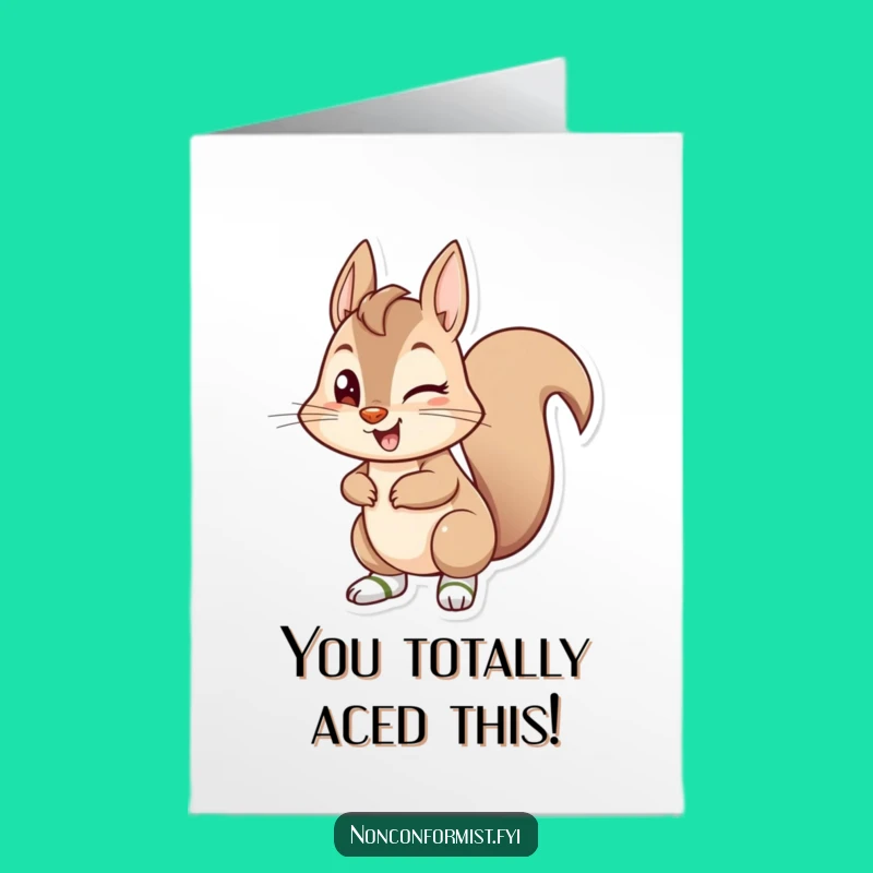 Free Printable Congrats Card: Mischievous Squirrel Mismatched Socks Funny