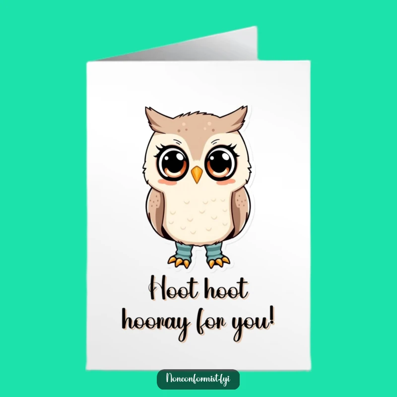 Free Printable Owl Congrats Card: Mismatched Socks, Funny Downloadable Achievement Greeting