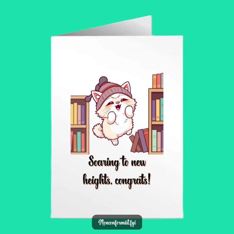 Free Printable Congrats Card: Ambitious Cat Pilot, Funny Downloadable Gift