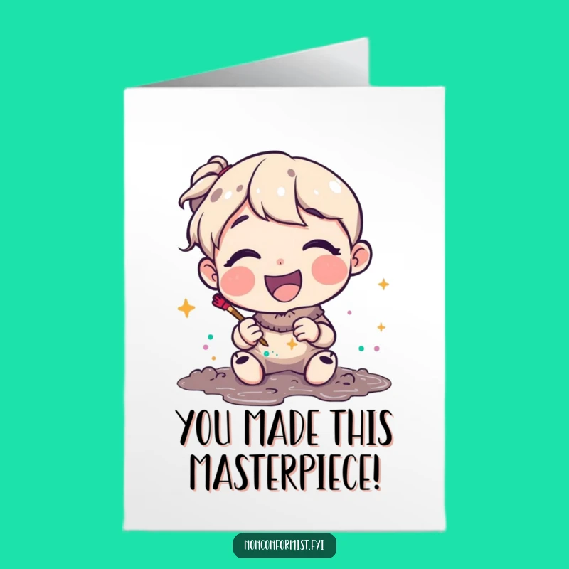 Free Printable Congrats Card: Happy Artist, Creative Mess Greeting, Humorous Downloadable Achievement Card