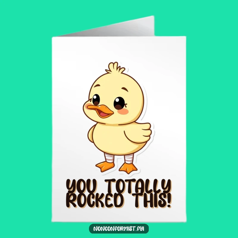 Free Printable Congrats Card: Duck's Mismatched Sock Celebration