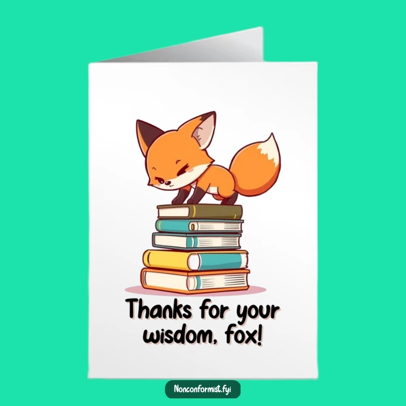 Free Printable Thank You Card: Fox's Book Balance Shows Gratitude