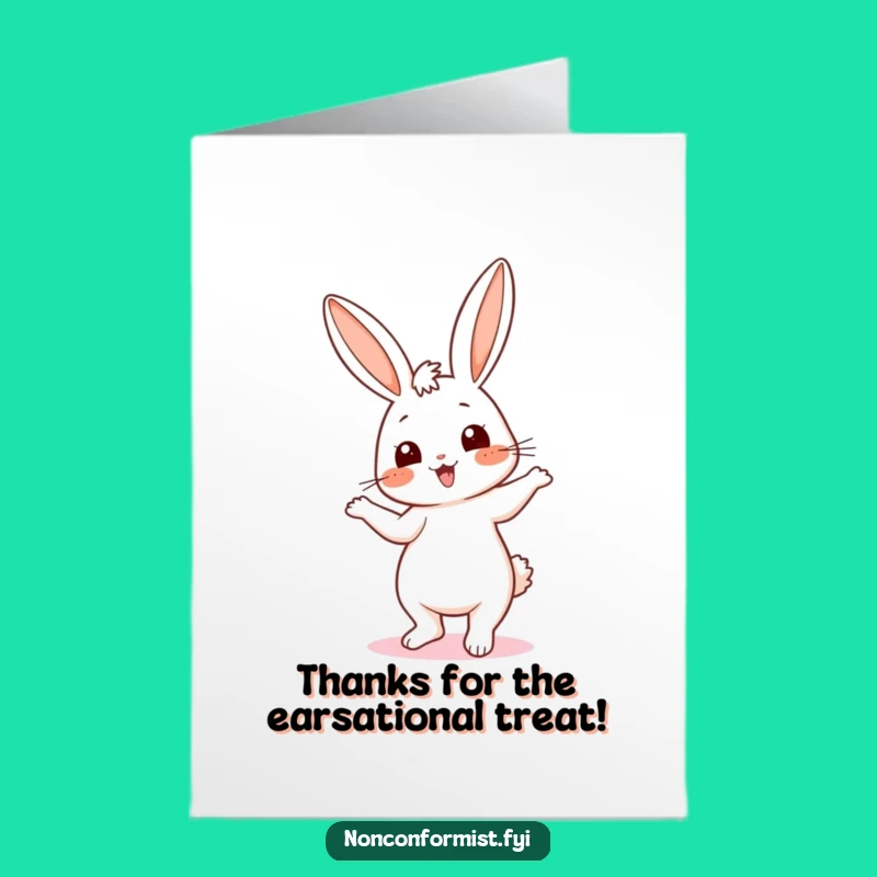 Silly Free Printable Thank You Card: Bunny Dance Download