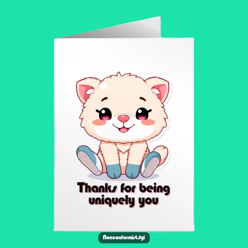 Free Printable Thank You Card: Fluffy Animal Mismatched Socks Funny Downloadable Gift