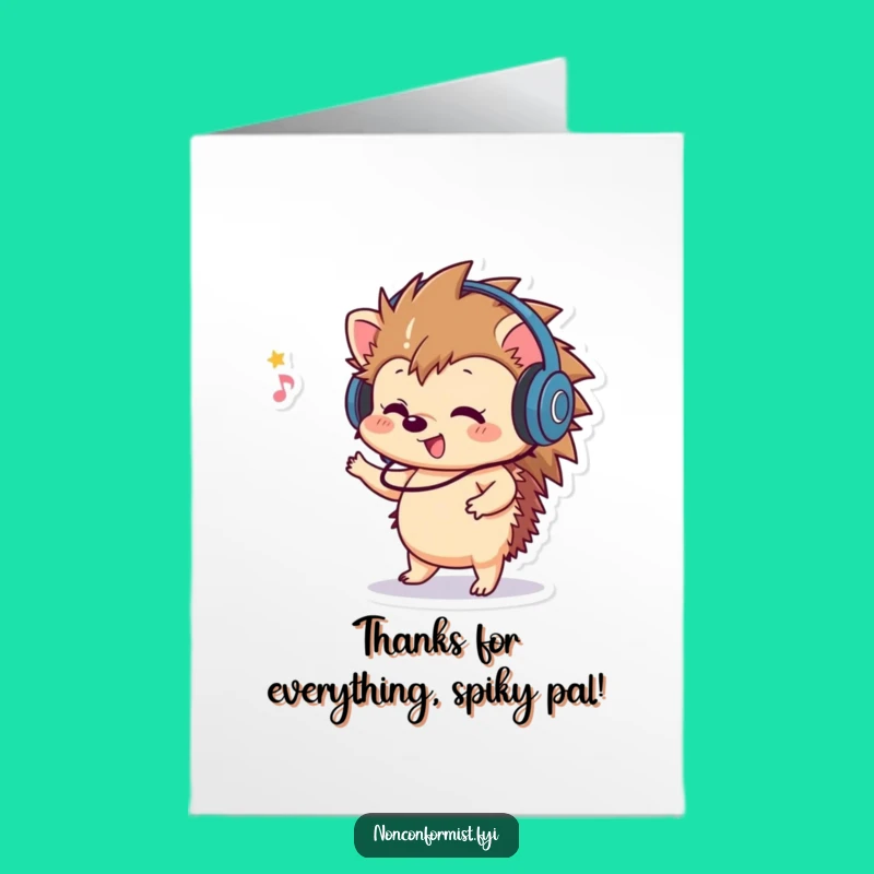 Funny Free Printable Thank You Card: Dancing Hedgehog - Express Gratitude