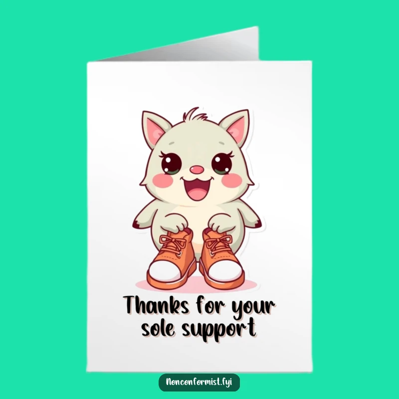 Humorous Free Printable Thank You Card: Mismatched Shoes Creature, Unique Downloadable