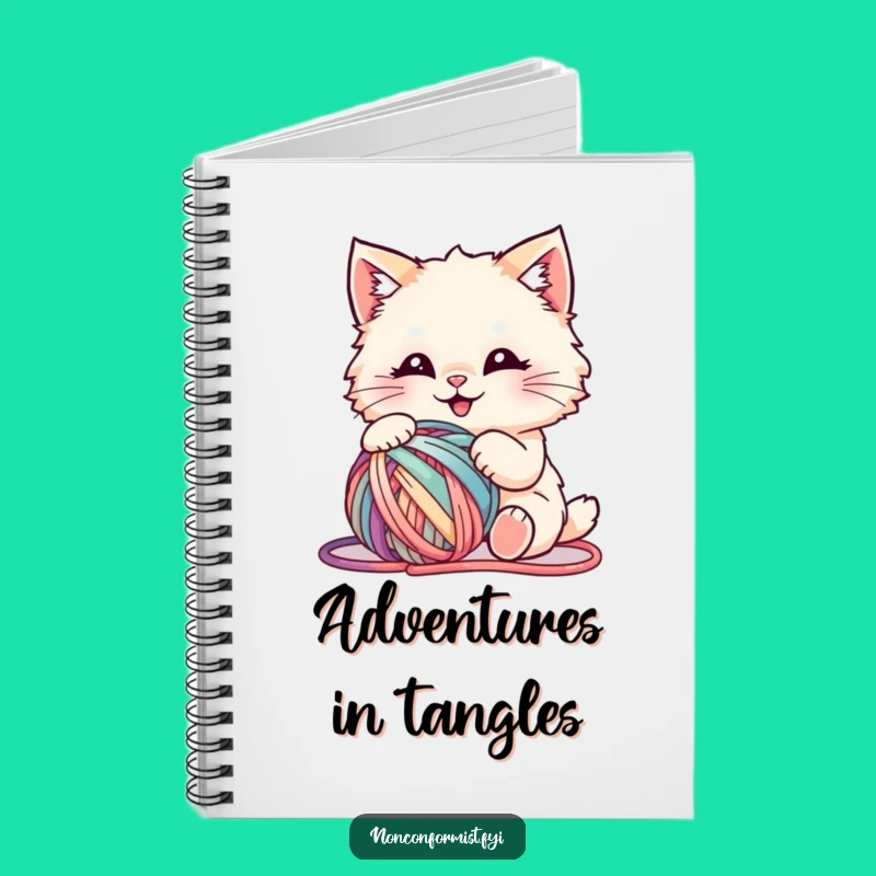 Funny Fluffy Cat Yarn Notebook - Jot Down Ideas with Hilarious Feline Flair