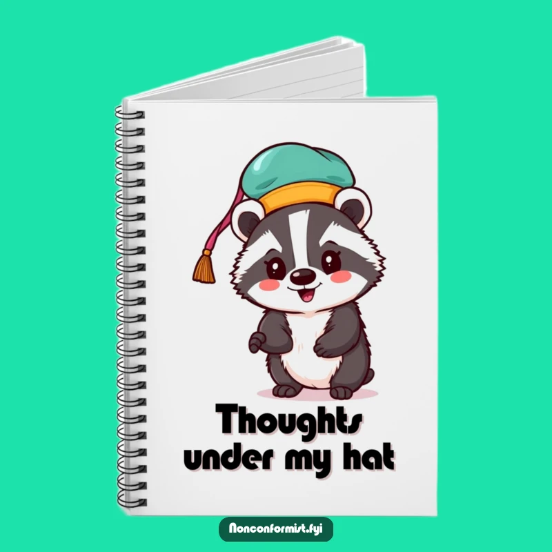 Funny Badger Hat Notebook: Jot Down Ideas with Zest!