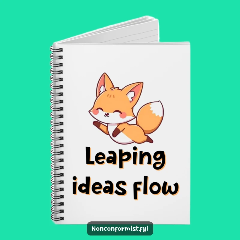 Funny Leaping Fox Notebook: Jot Down Your Free-Spirited Ideas!