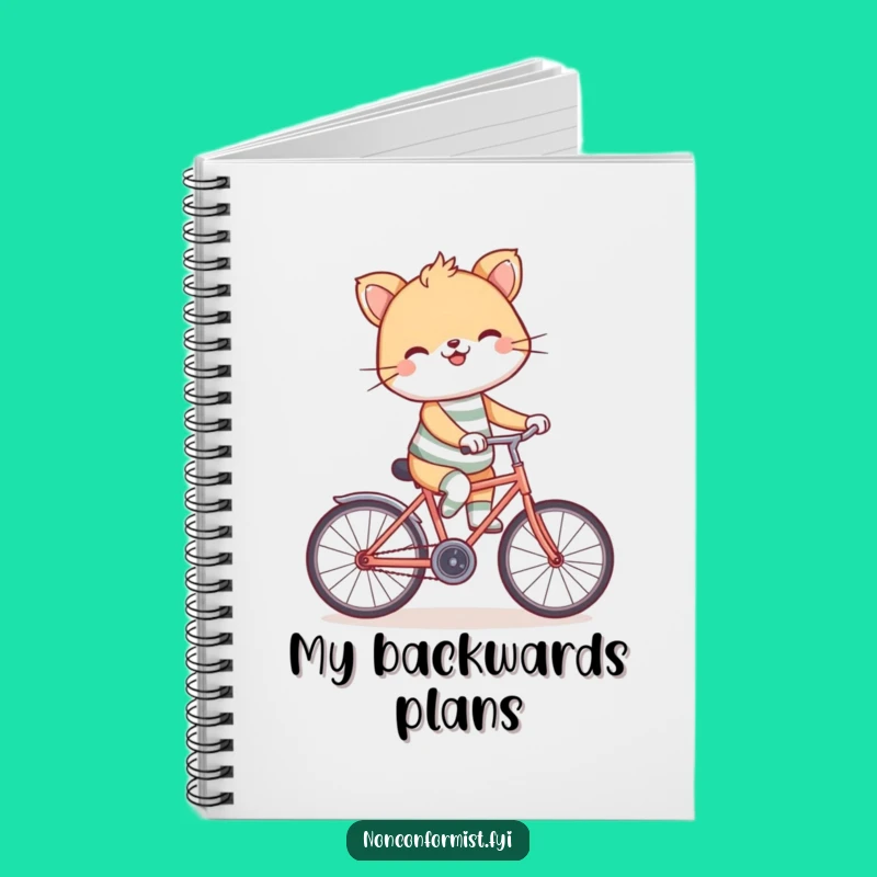 Funny Backward Bicycle Notebook: Jot Down Ideas Unconventionally