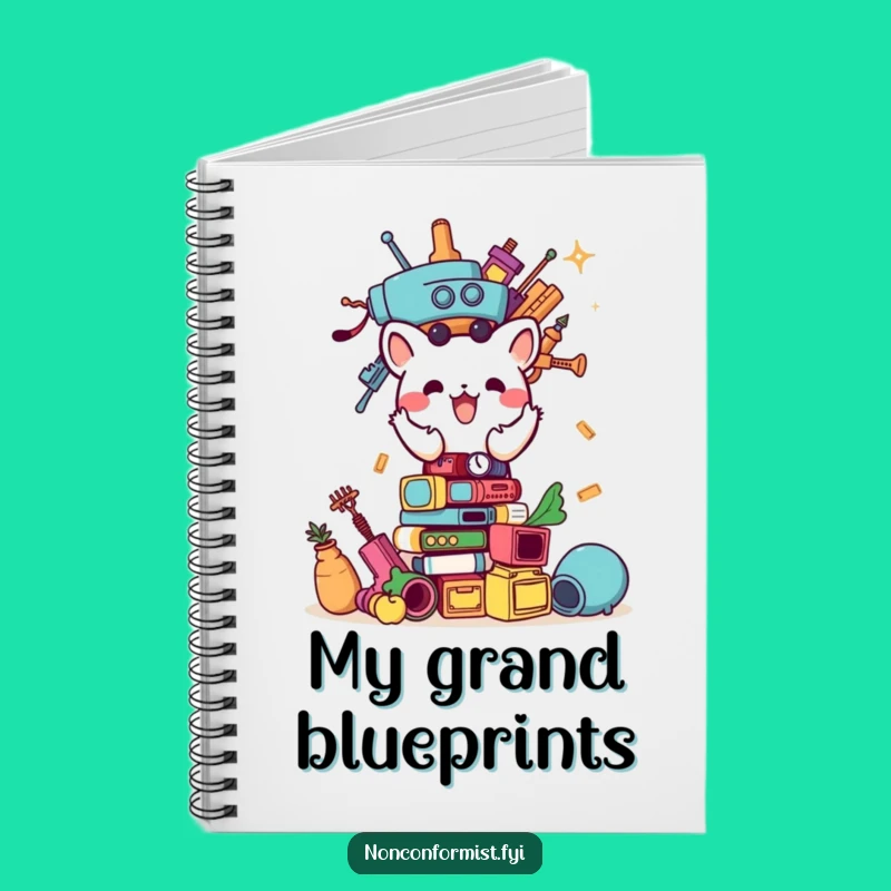 Funny Animal Builder Notebook: Jot down ideas with this hilarious stacking cover, unique gift.