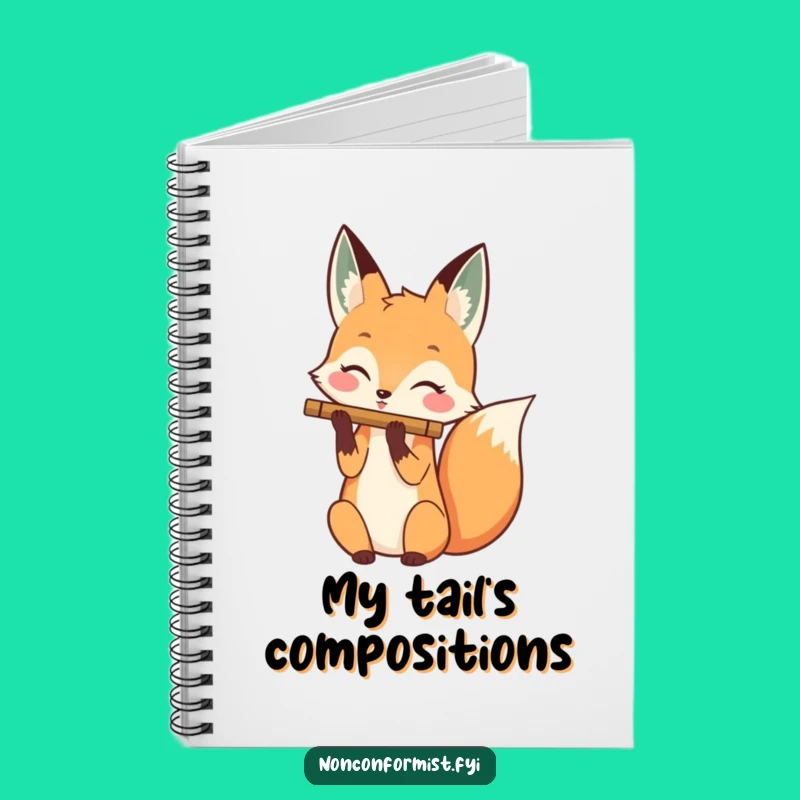 Funny Fox Flute Tail Notebook: Musical Character Journal, Humorous Gift