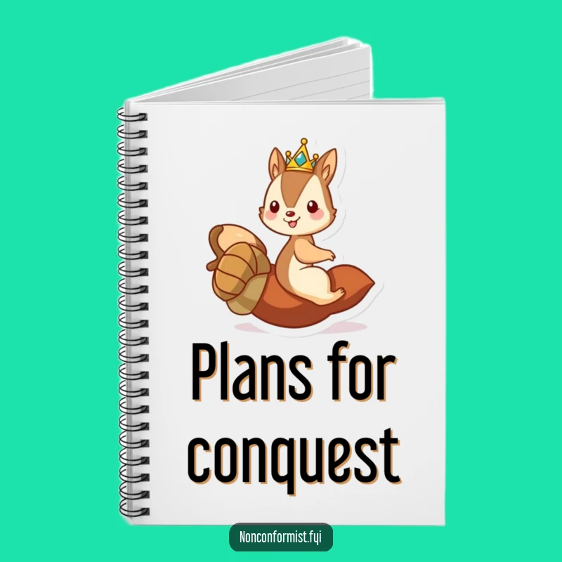 Funny Squirrel King Notebook - Acorn Ride Journal - Humorous Gift