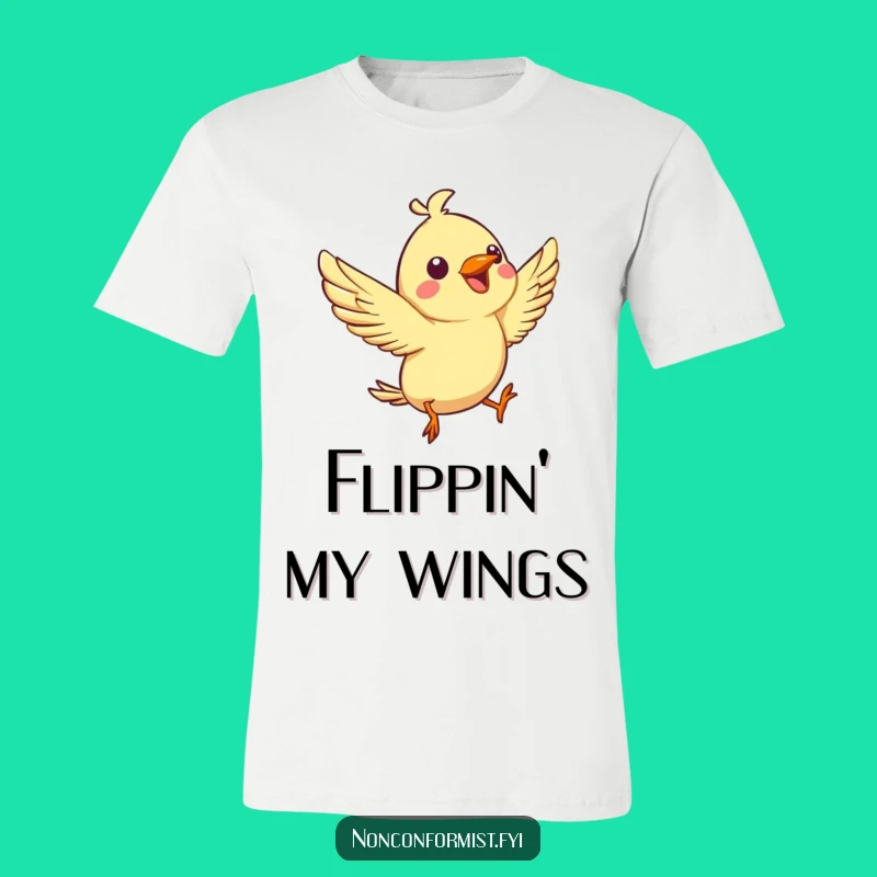 Funny Bird Aerial Flip T-Shirt: Spirited Chirp Tee, Hilarious Gift