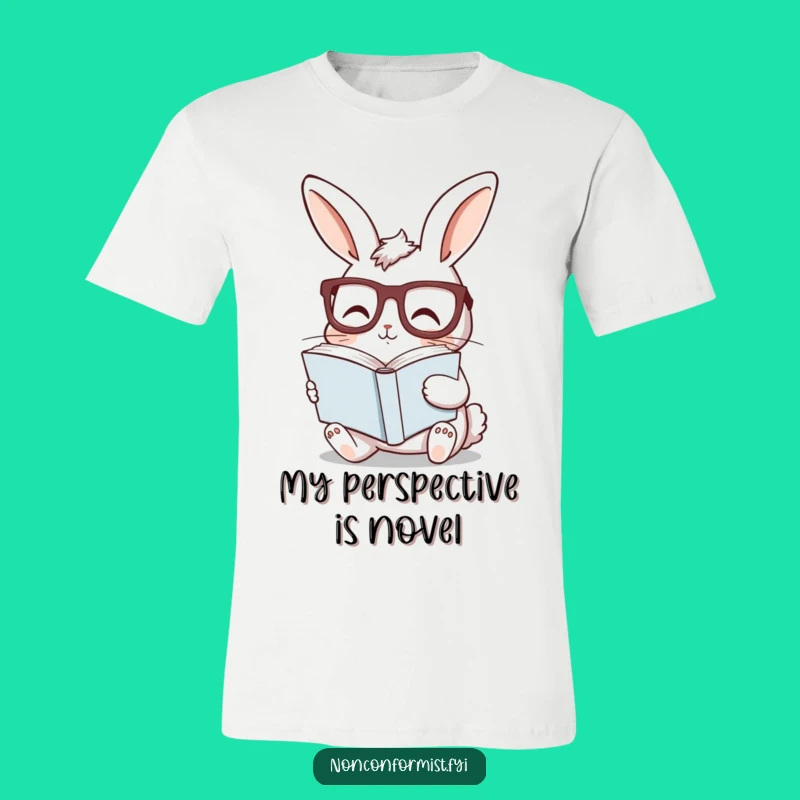 Funny Bunny Reading T-Shirt - Hilarious Intellectual Rabbit Tee for Bookish Fun