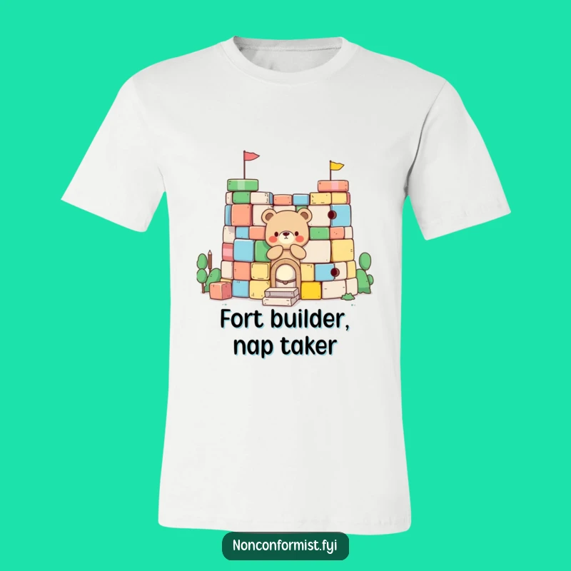 Funny Little Bear T-Shirt: Colorful Fort Building - Hilarious Play Gift