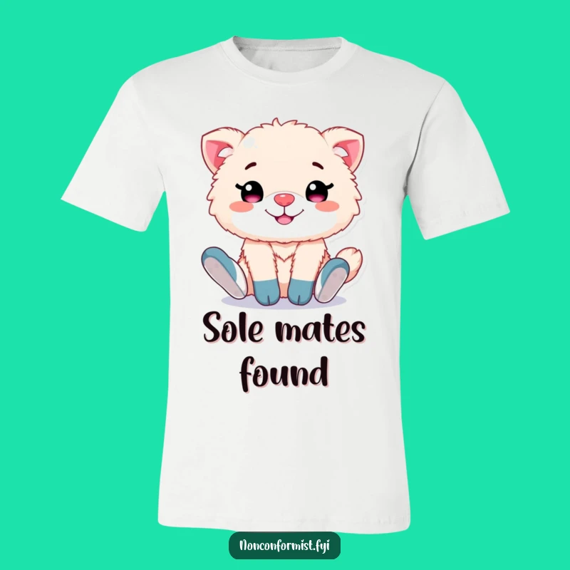 Funny Mismatched Socks Animal T-Shirt: Cute Fluffy Character Tee