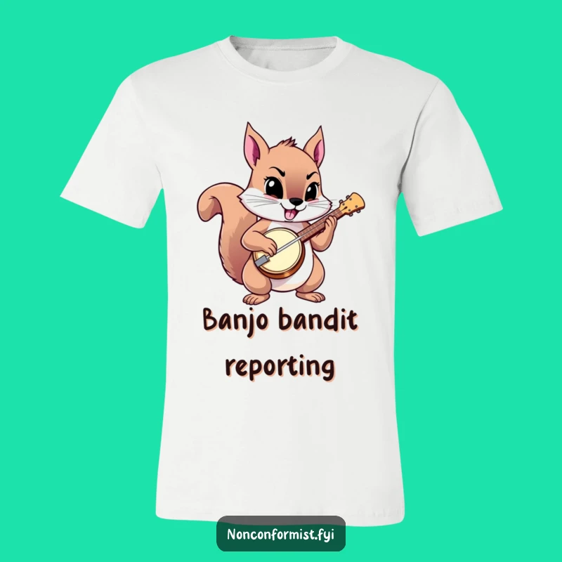 Funny Squirrel Banjo T-Shirt: Wear Your Defiant Melody Proudly!