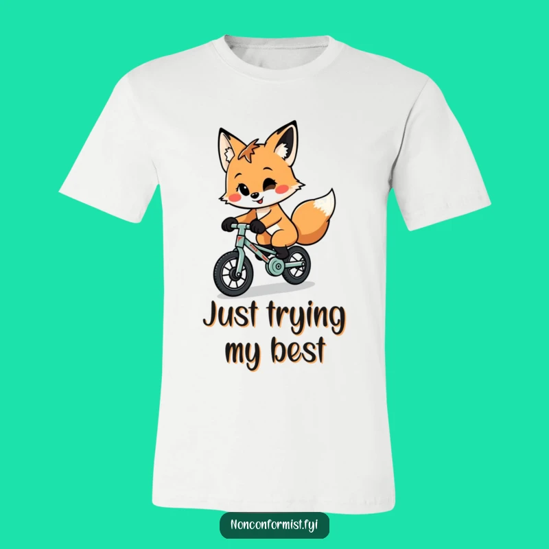 Funny Fox Unicycle T-Shirt: Quirky Character Tee for Playful Personalities